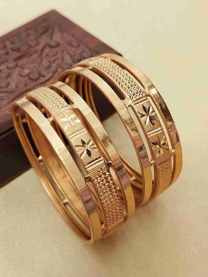 2 Year Guarantee Gold Plated Daily Wear Bangle Pair
